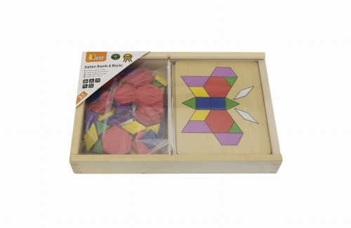VIGA Drewniana Mozaika Geometryczna Klocki Dienesa Układanka Logiczna Montessori148 el