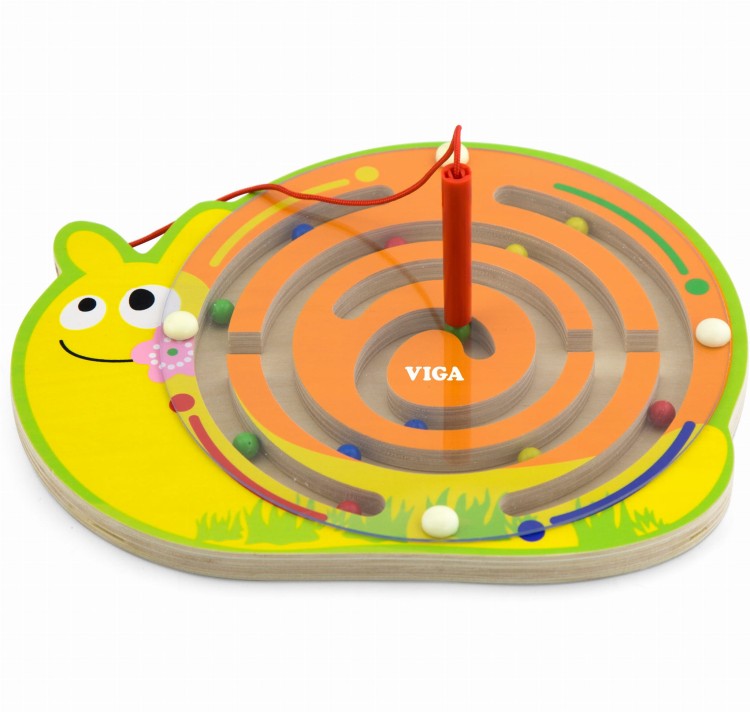 Viga Labirynt Magnetyczny Drewniana gra Śimak