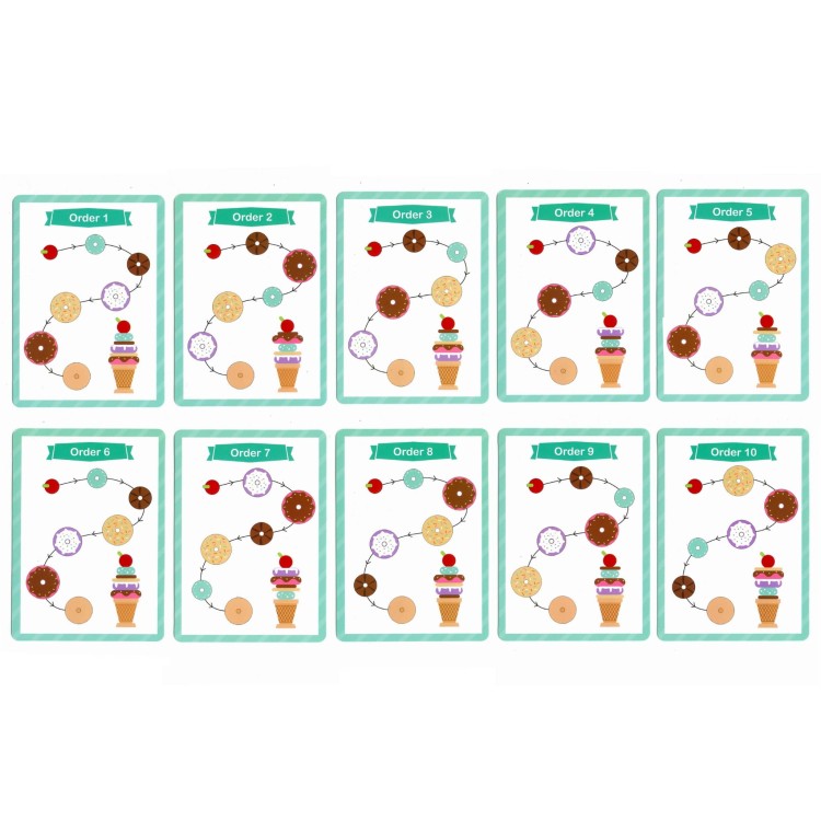 WOOPIE GREEN Drewniane Lody Układanka Montessori Cukiernia 12 el. FSC