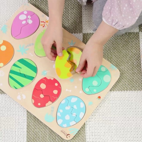 Classic World Drewniana Układanka Jajka Dinozaurów