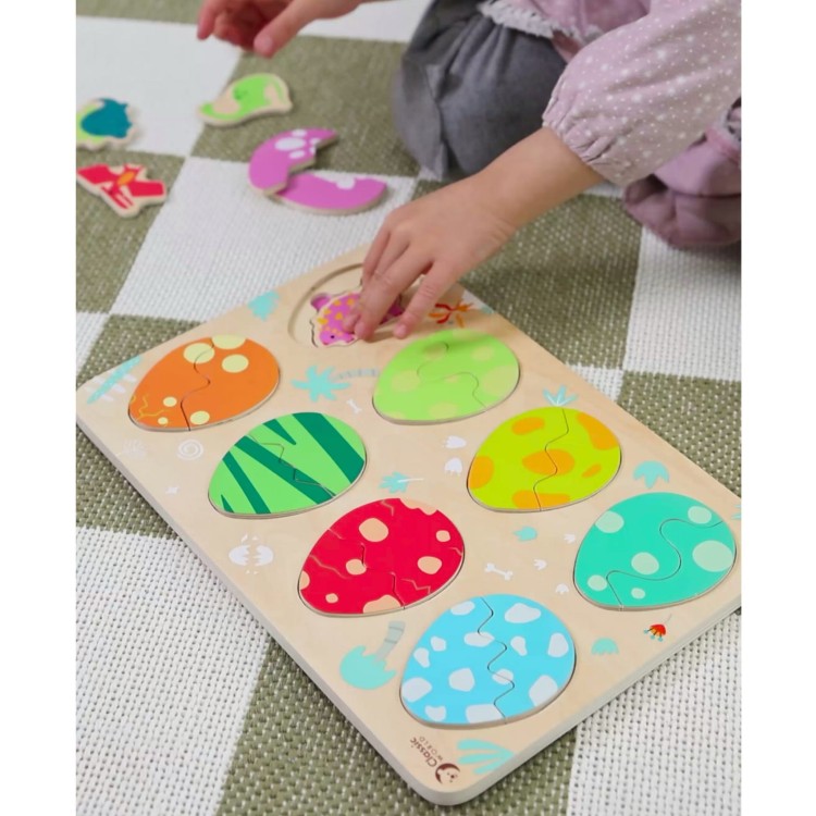 Classic World Drewniana Układanka Jajka Dinozaurów