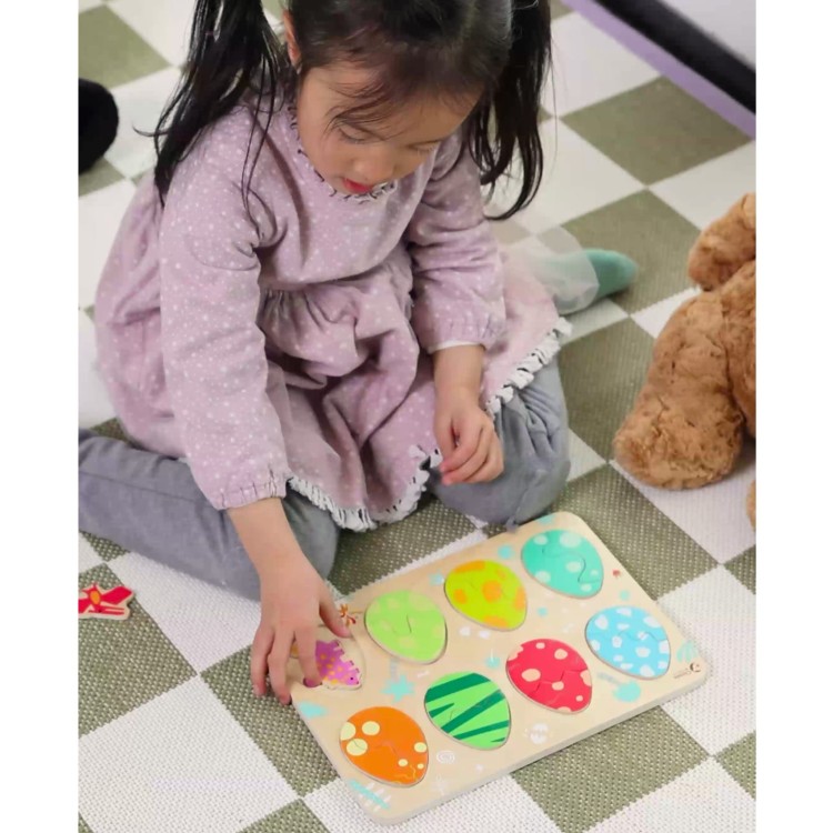 Classic World Drewniana Układanka Jajka Dinozaurów