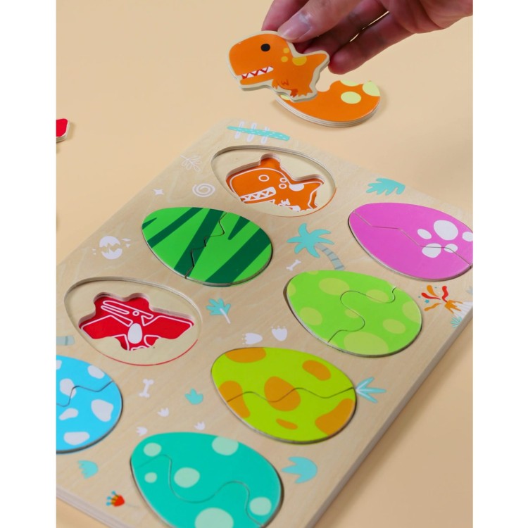 Classic World Drewniana Układanka Jajka Dinozaurów