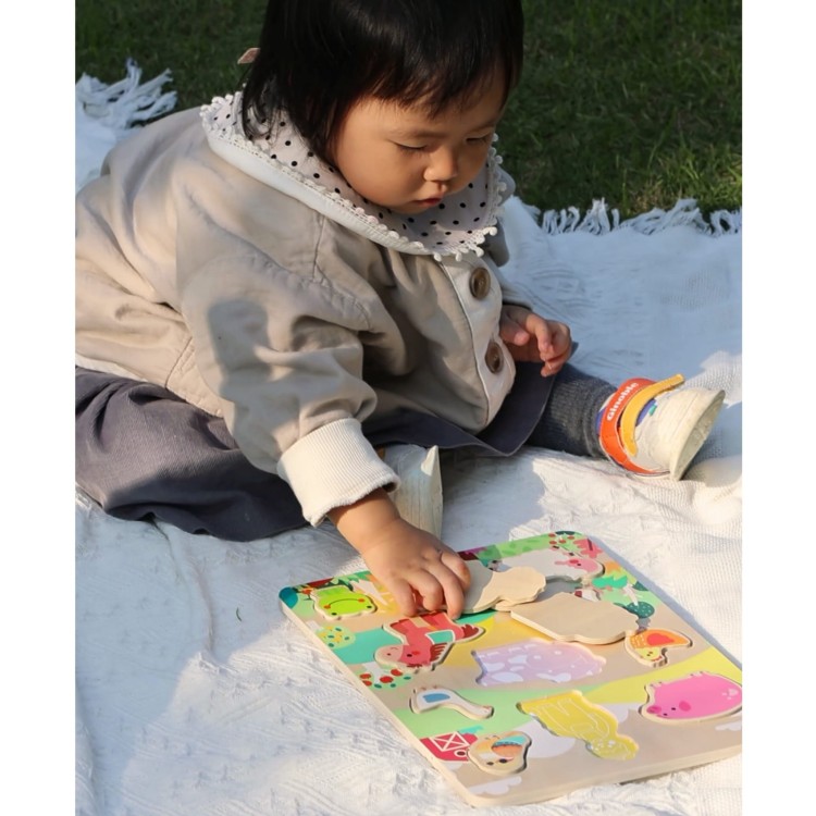 Classic World Drewniana Układanka Dopasuj Zwierzęta Farma