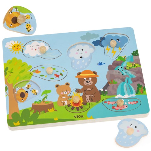 VIGA Puzzle Dźwiękowe Odkrywamy Naturę