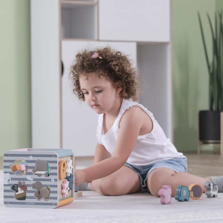 VIGA PolarB Activity Box Drewniane Edukacyjne Centrum Gier 5w1 kostka