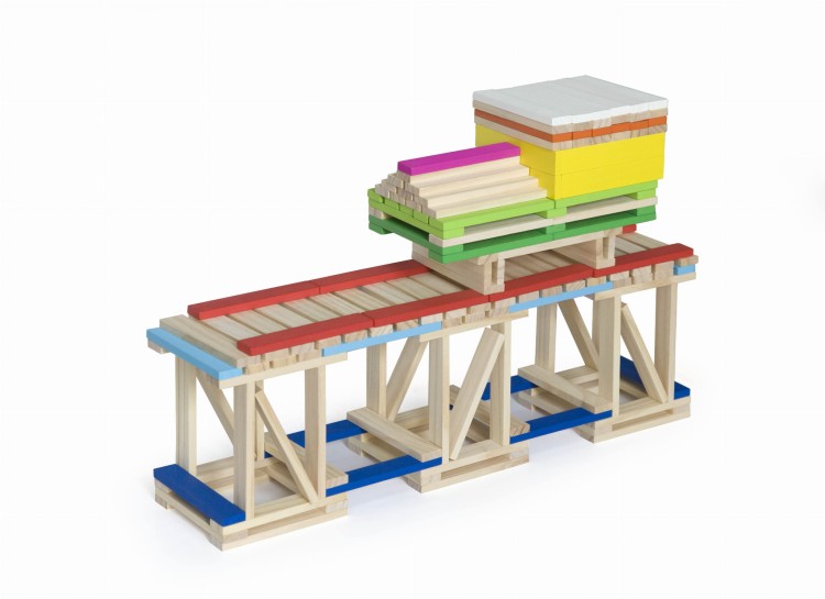 VIGA Drewniane Klocki konstrukcyjne Budynki