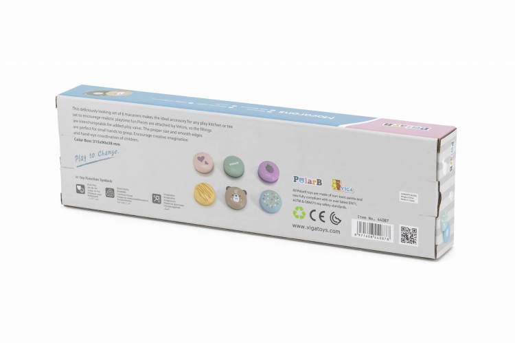 VIGA PolarB Drewniane Ciastka Ciasteczka Cukiernia Zestaw Makaroników