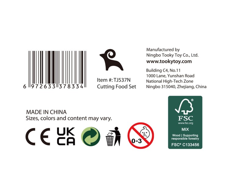 TOOKY TOY Drewniany Zestaw Żywność Warzywa Owoce