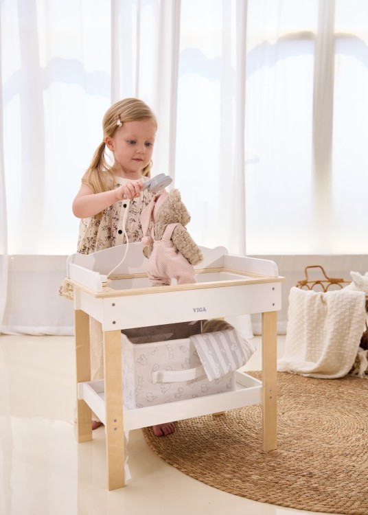 VIGA Drewniany Przewijak 2w1 Wanienka dla Lalek