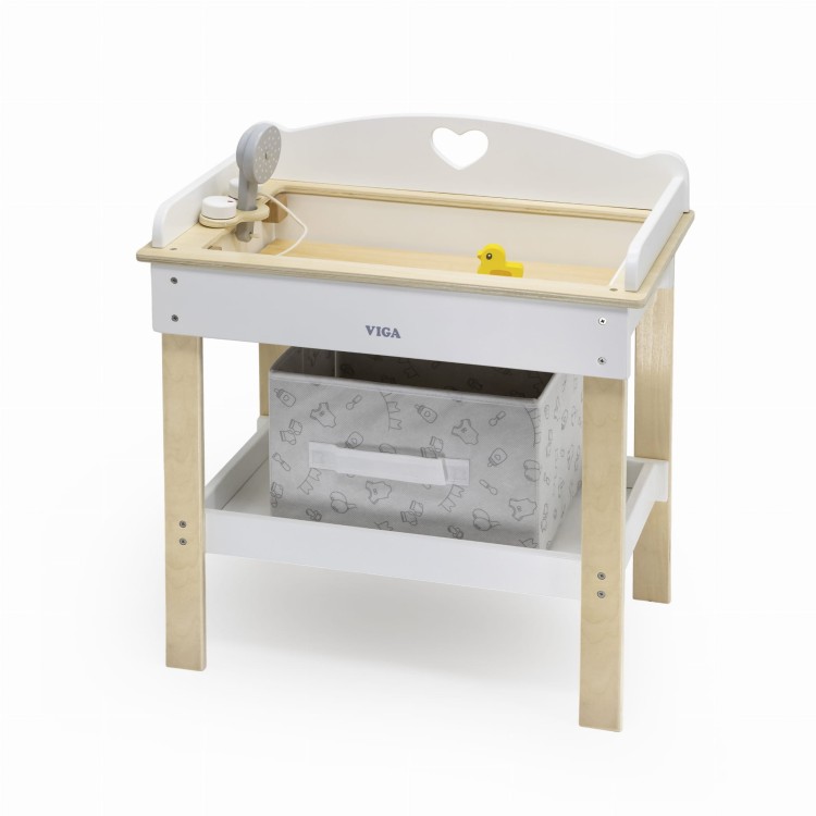 VIGA Drewniany Przewijak 2w1 Wanienka dla Lalek