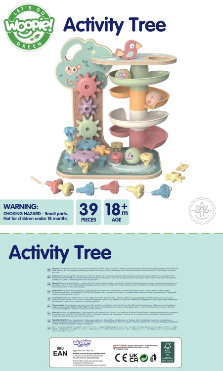 WOOPIE GREEN Drzewko Aktywności Kulodrom Montessori 4w1 FSC