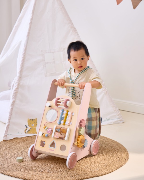 VIGA PolarB Drewniany Pchacz Chodzik Różowy Edukacyjny