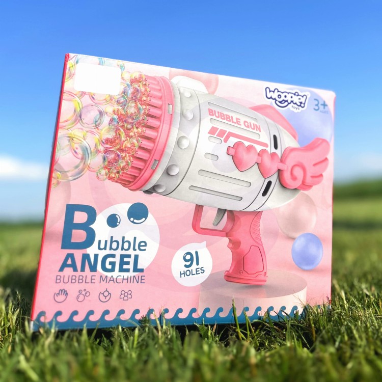 WOOPIE Pistolet do Robienia Baniek Mydlanych 91 Otworów Różowy