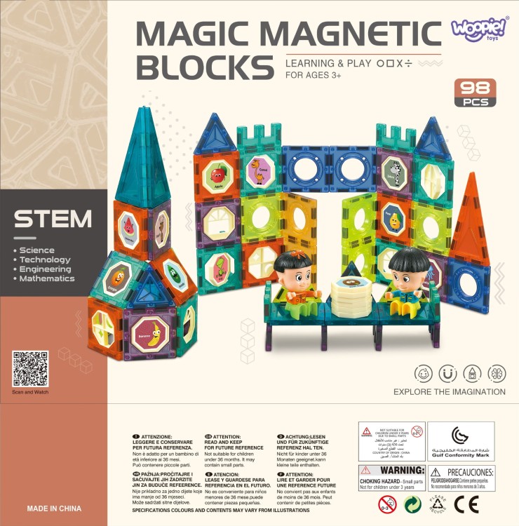 WOOPIE Klocki Magnetyczne Zamek 98 el.