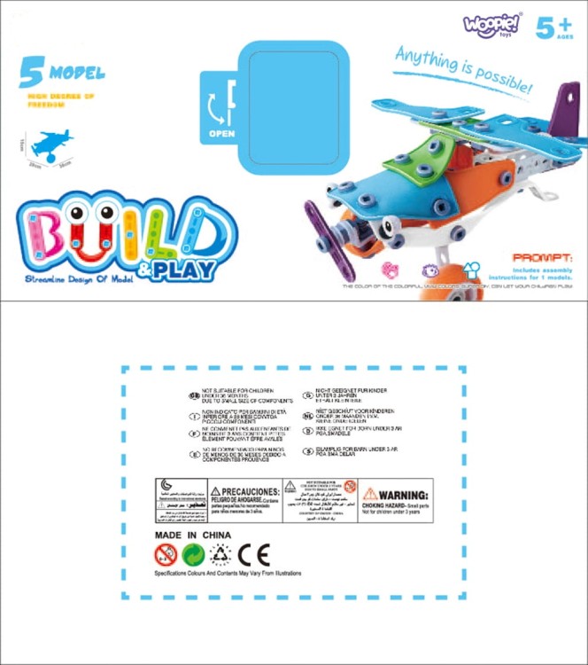 WOOPIE Zestaw Pojazdów Klocki Konstrukcyjne 5w1 STEM