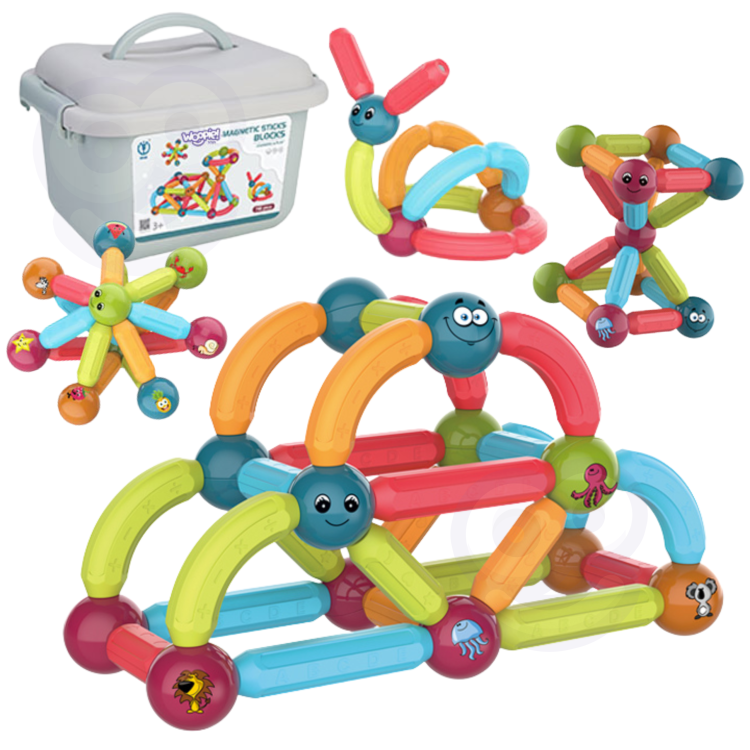 WOOPIE Magnetyczne Klocki Konstrukcyjne Edukacyjne 52 el.