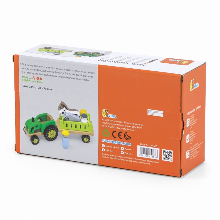 Traktor Drewniany Zwięrzatka Farma Zagroda VIGA