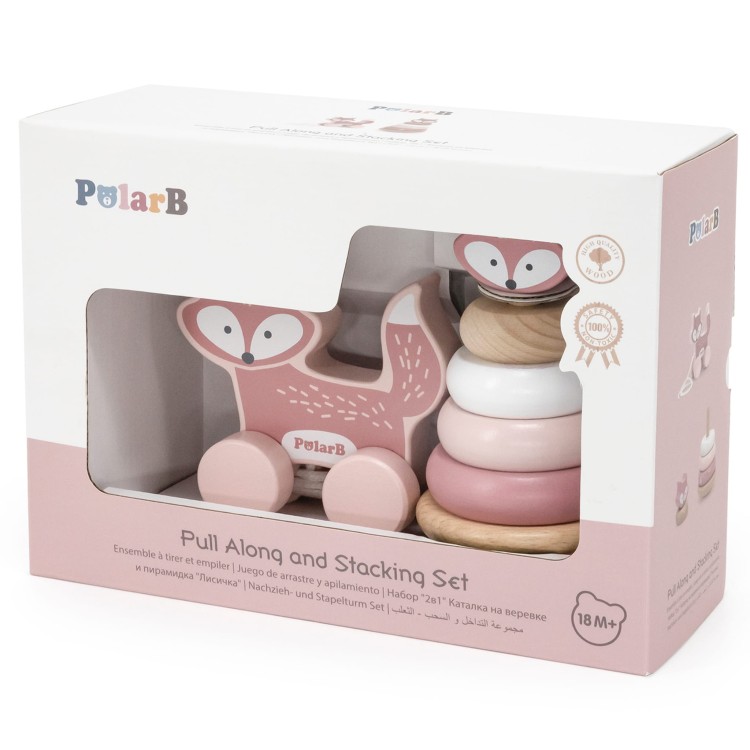 Zestaw Lisek Drewniana Piramidka + Lisek do Ciągnięcia VIGA PolarB