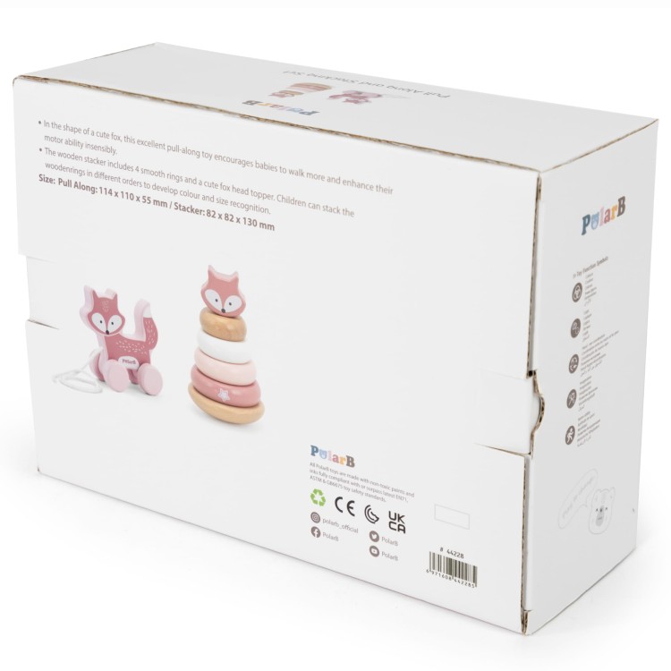 Zestaw Lisek Drewniana Piramidka + Lisek do Ciągnięcia VIGA PolarB