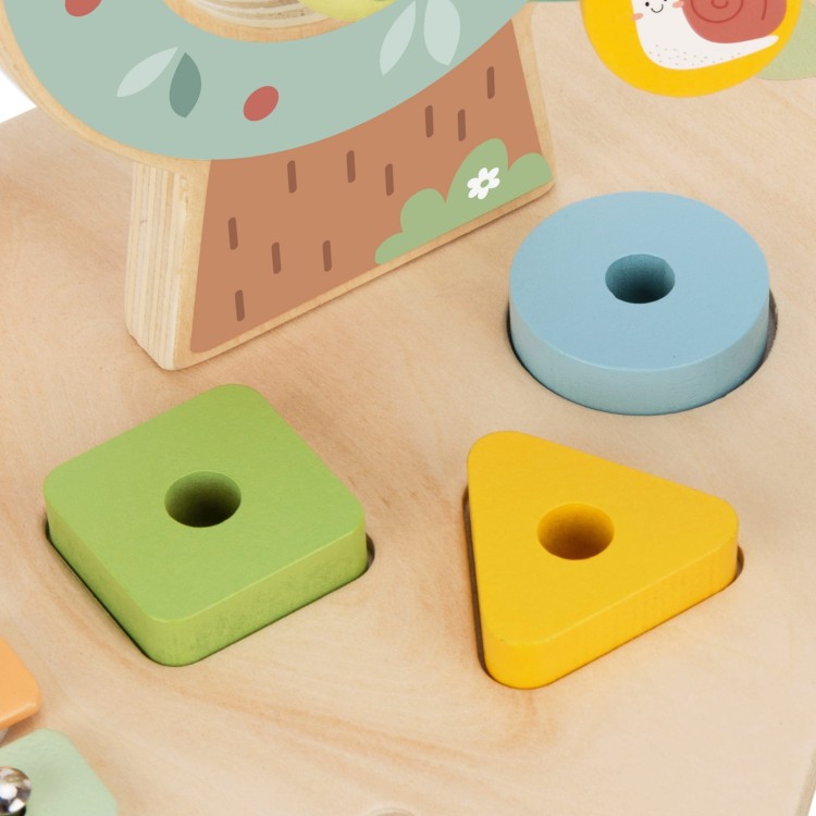 Drewniany Stolik Edukacyjny Muzyczny Labirynt Sensoryczny 5W1 WOOPIE GREEN