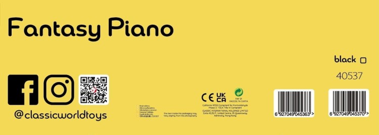 Pianino Czarne dla Dzieci CLASSIC WORLD