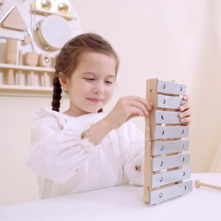 Drewniana Tablica Muzyczna Zestaw 12 Instrumentów Perkusyjnych VIGA