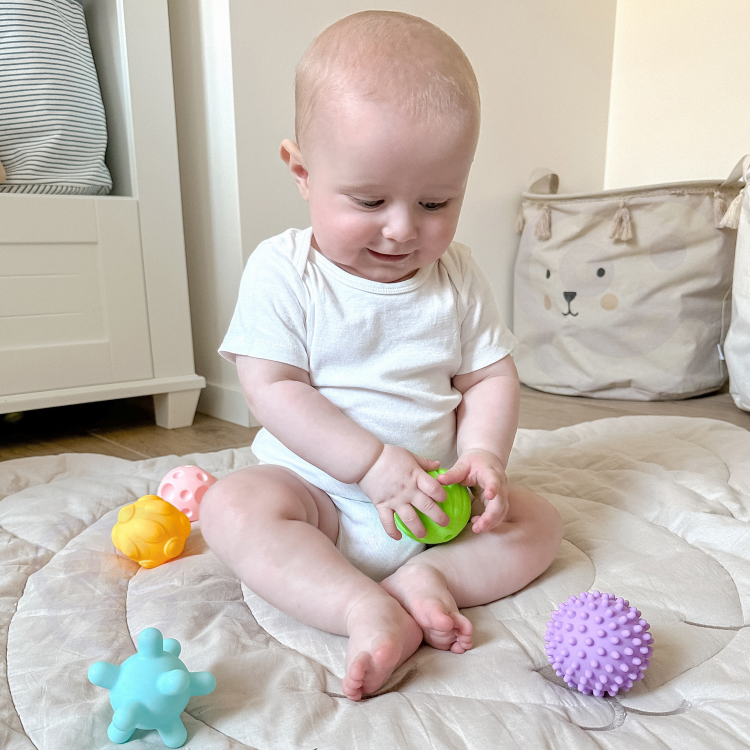 Klocki Sensoryczne do Ściskania 6 el. WOOPIE BABY