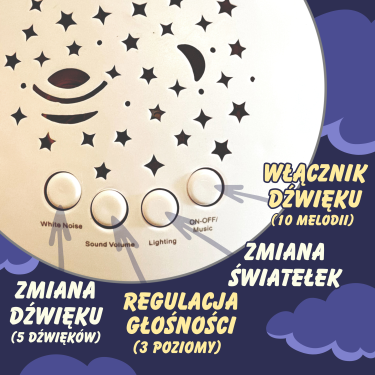 Przytulanka Usypiacz Projektor 2w1 Sówka - 10 Kołysanek WOOPIE BABY