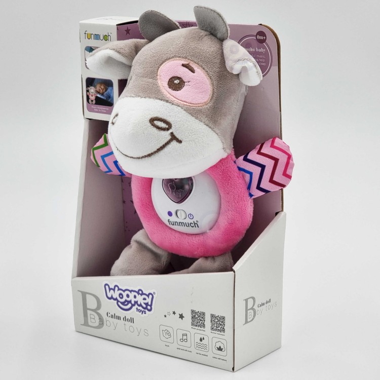 Interaktywny Pluszak Przytulanka dla Niemowląt Światło Dźwięk Byczek Gryzak Usypiacz WOOPIE BABY
