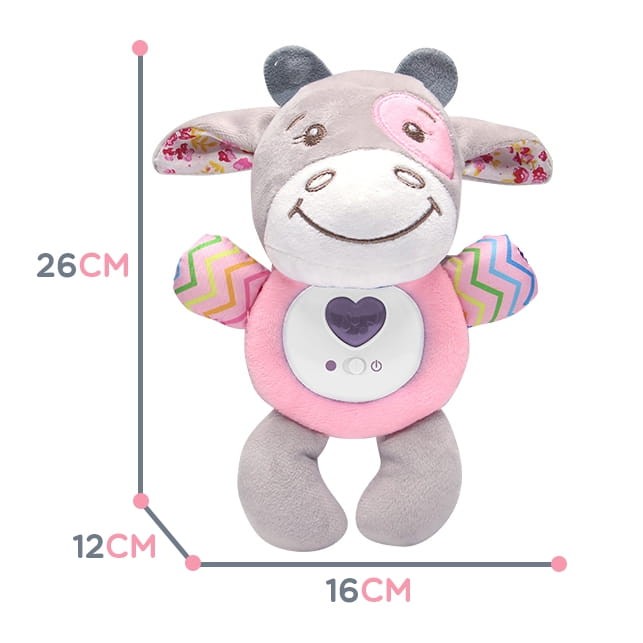 Interaktywny Pluszak Przytulanka dla Niemowląt Światło Dźwięk Byczek Gryzak Usypiacz WOOPIE BABY