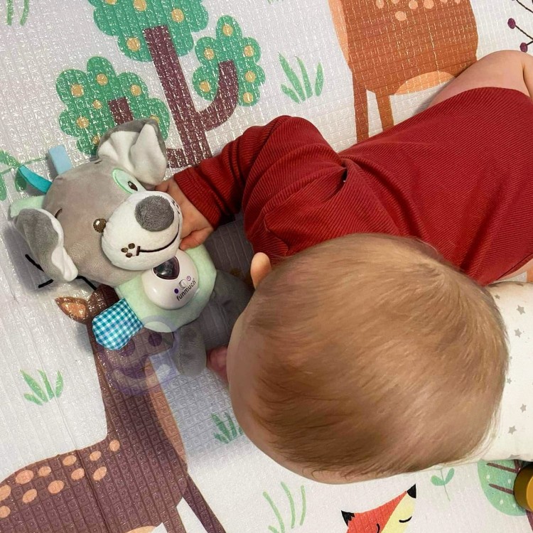 Interaktywny Pluszak Przytulanka dla Niemowląt Światło Dźwięk Piesek Usypiacz WOOPIE BABY