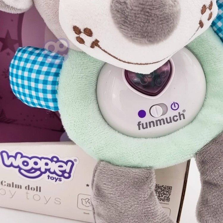 Interaktywny Pluszak Przytulanka dla Niemowląt Światło Dźwięk Piesek Usypiacz WOOPIE BABY