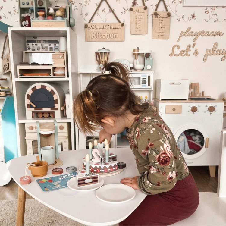 Tort Urodzinowy ze Świeczkami drewniany na rzepy TOOKY TOY