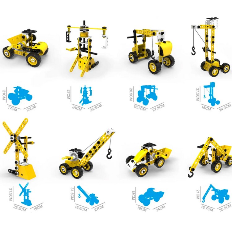 Pojazdy Zestaw Konstrukcyjny 8w1 Klocki WOOPIE