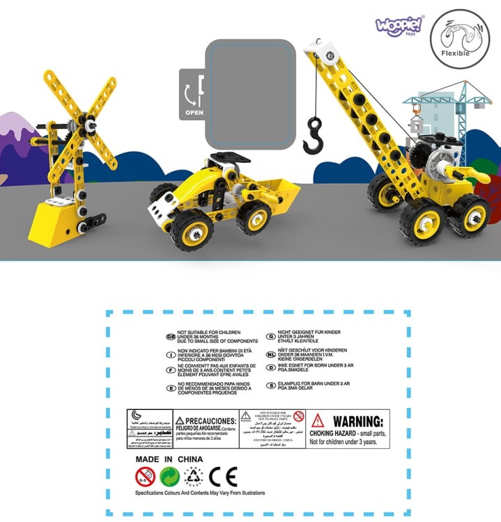 Pojazdy Zestaw Konstrukcyjny 8w1 Klocki WOOPIE