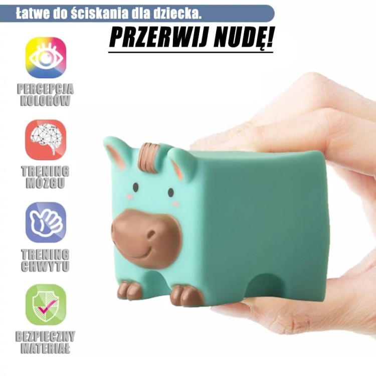 Klocki Sensoryczne Układanka do Ściskania Dźwięk Nauka Liczenia 12 el. WOOPIE BABY