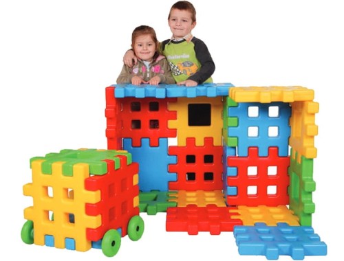 Klocki Edukacyjne Wafle Ogrodzenie Domek WOOPIE