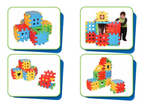 Klocki Edukacyjne Wafle Ogrodzenie Domek WOOPIE