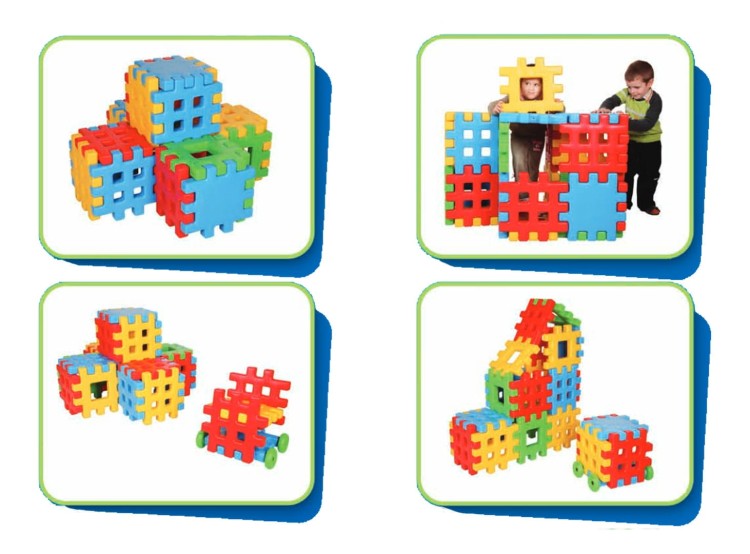 Klocki Edukacyjne Wafle Ogrodzenie Domek WOOPIE