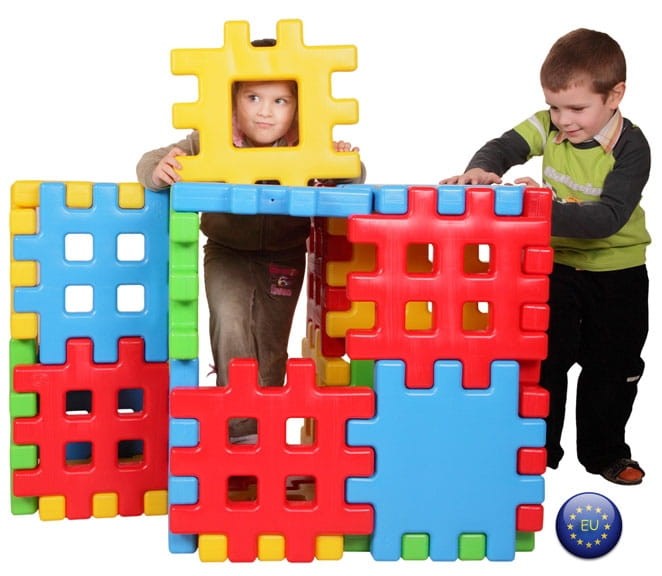 Klocki Edukacyjne Wafle Ogrodzenie Domek WOOPIE