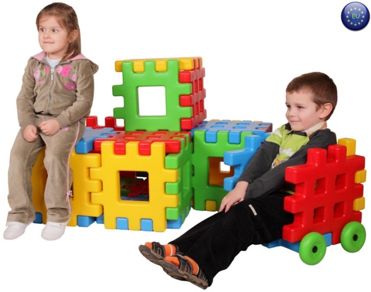 Klocki Edukacyjne Wafle Ogrodzenie Domek WOOPIE