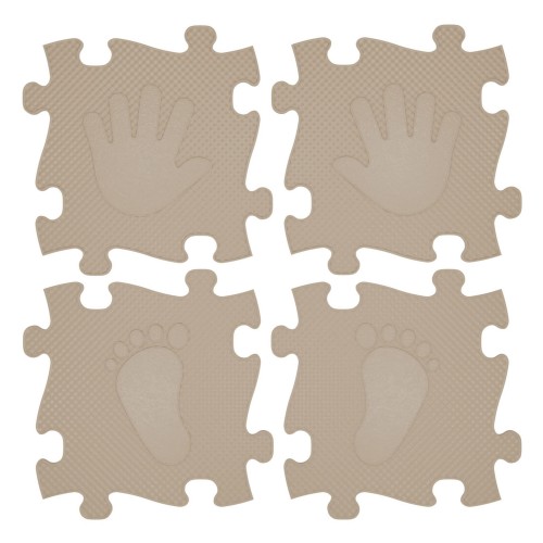 WOOPIE Mata Sensoryczna Ortopedyczna Puzzle Ręce i Nogi 16 el. - Kolor Beżowy