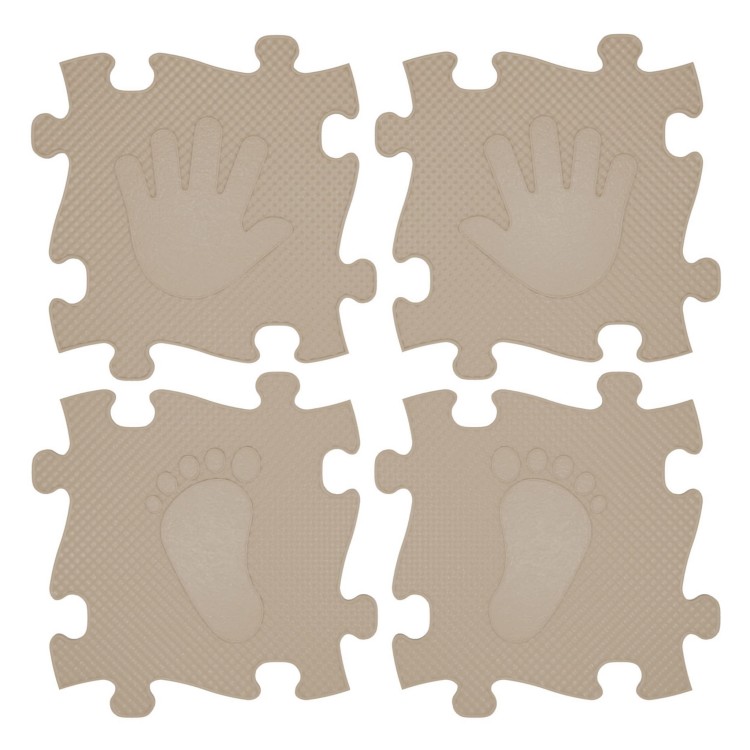 WOOPIE Mata Sensoryczna Ortopedyczna Puzzle Ręce i Nogi 16 el. - Kolor Beżowy