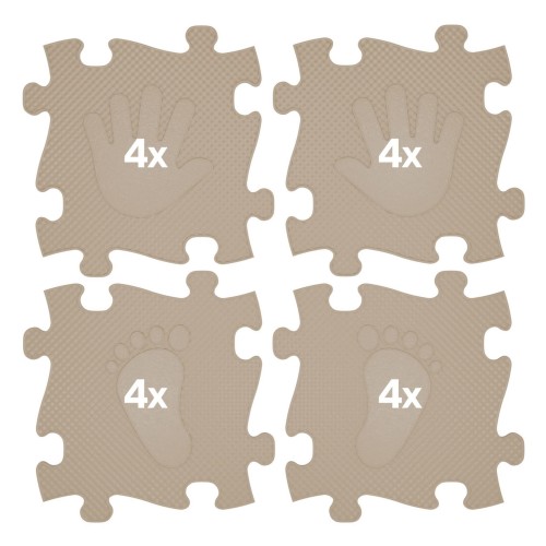 WOOPIE Mata Sensoryczna Ortopedyczna Puzzle Ręce i Nogi 16 el. - Kolor Beżowy