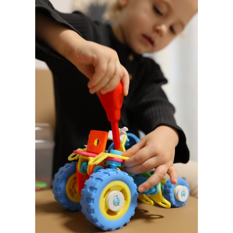 Zestaw Pojazdów Klocki Konstrukcyjny 6w1 WOOPIE