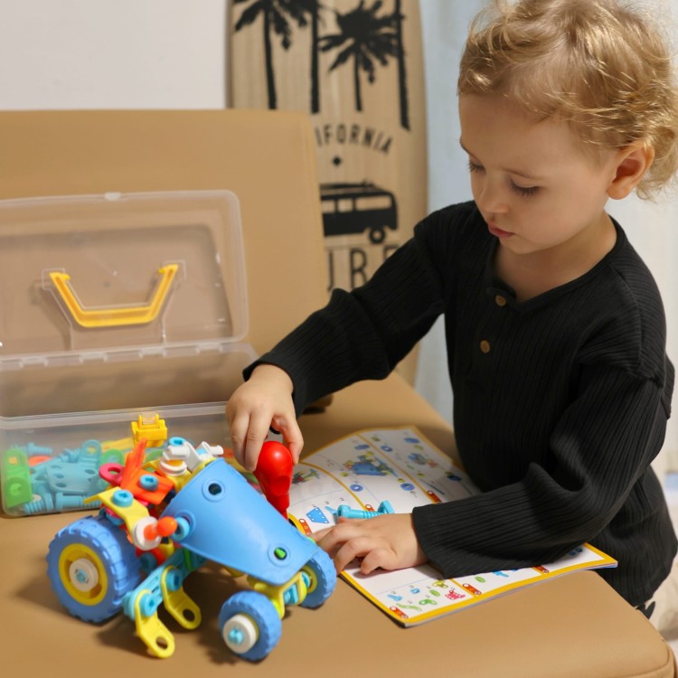 Zestaw Pojazdów Klocki Konstrukcyjny 6w1 WOOPIE