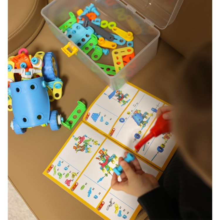 Zestaw Pojazdów Klocki Konstrukcyjny 6w1 WOOPIE