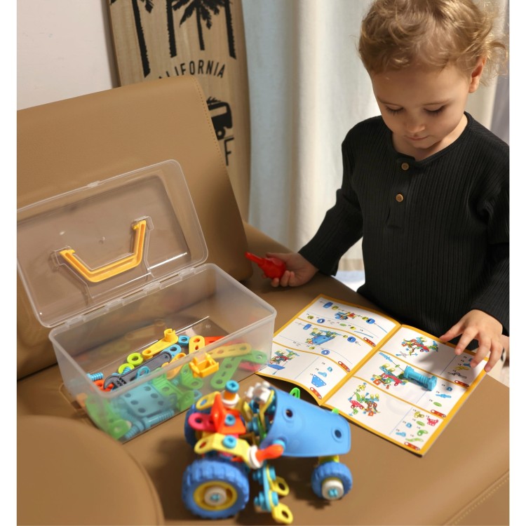 Zestaw Pojazdów Klocki Konstrukcyjny 6w1 WOOPIE