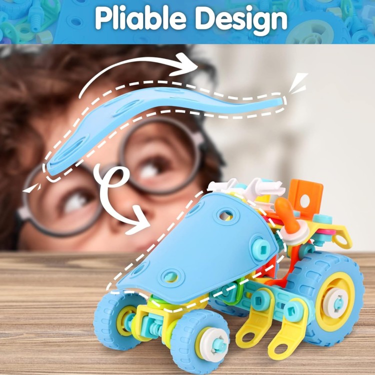 Zestaw Pojazdów Klocki Konstrukcyjny 6w1 WOOPIE